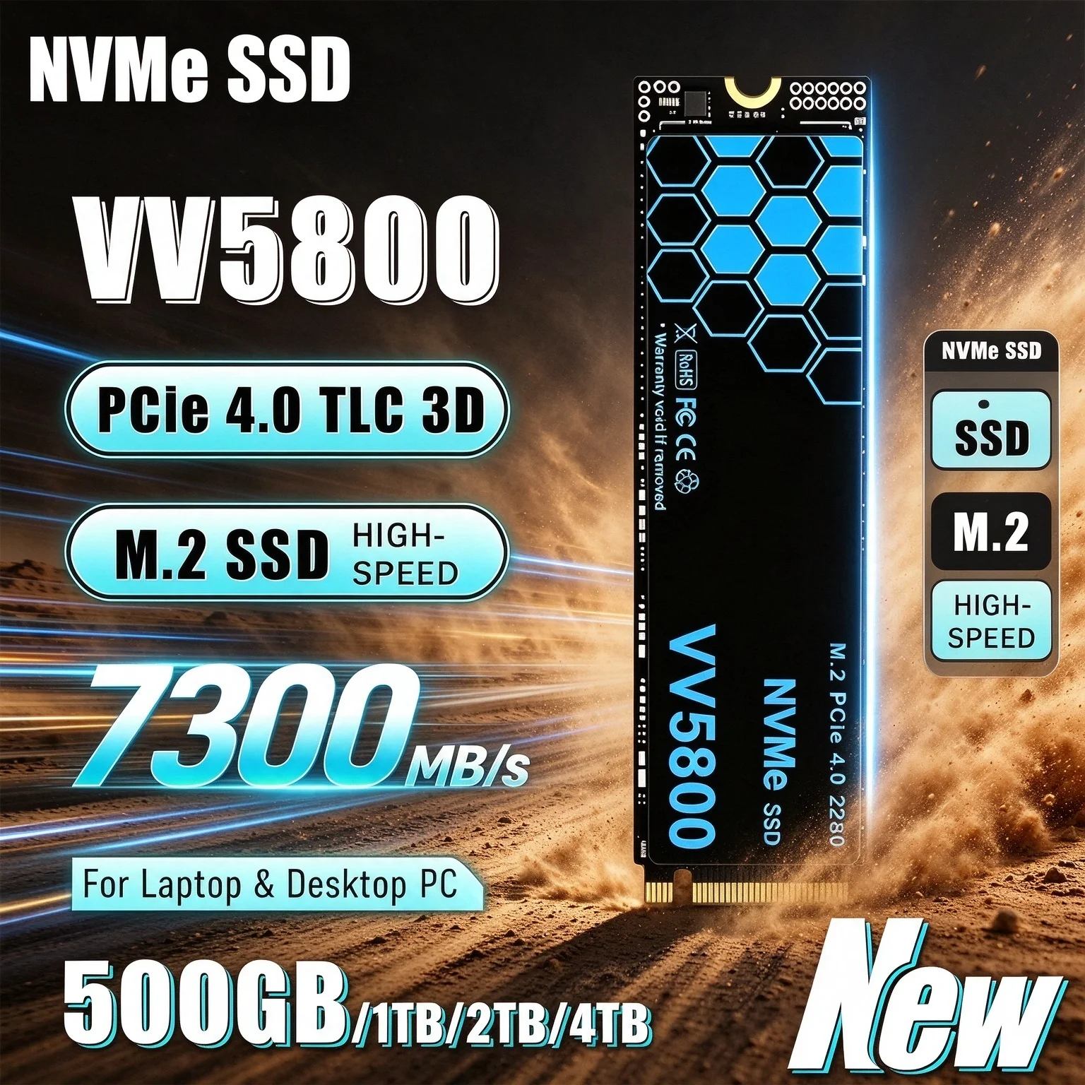 新型VV5800 M.2 SSDハードディスク 500GB  - M.2 Nvme 4Tb Pcie 4.0 Ssd のレビューと価格