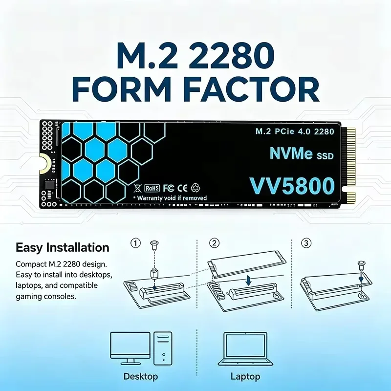 新型VV5800 M.2 SSDハードディスク 500GB  - M.2 Nvme 4Tb Pcie 4.0 Ssd のレビューと価格